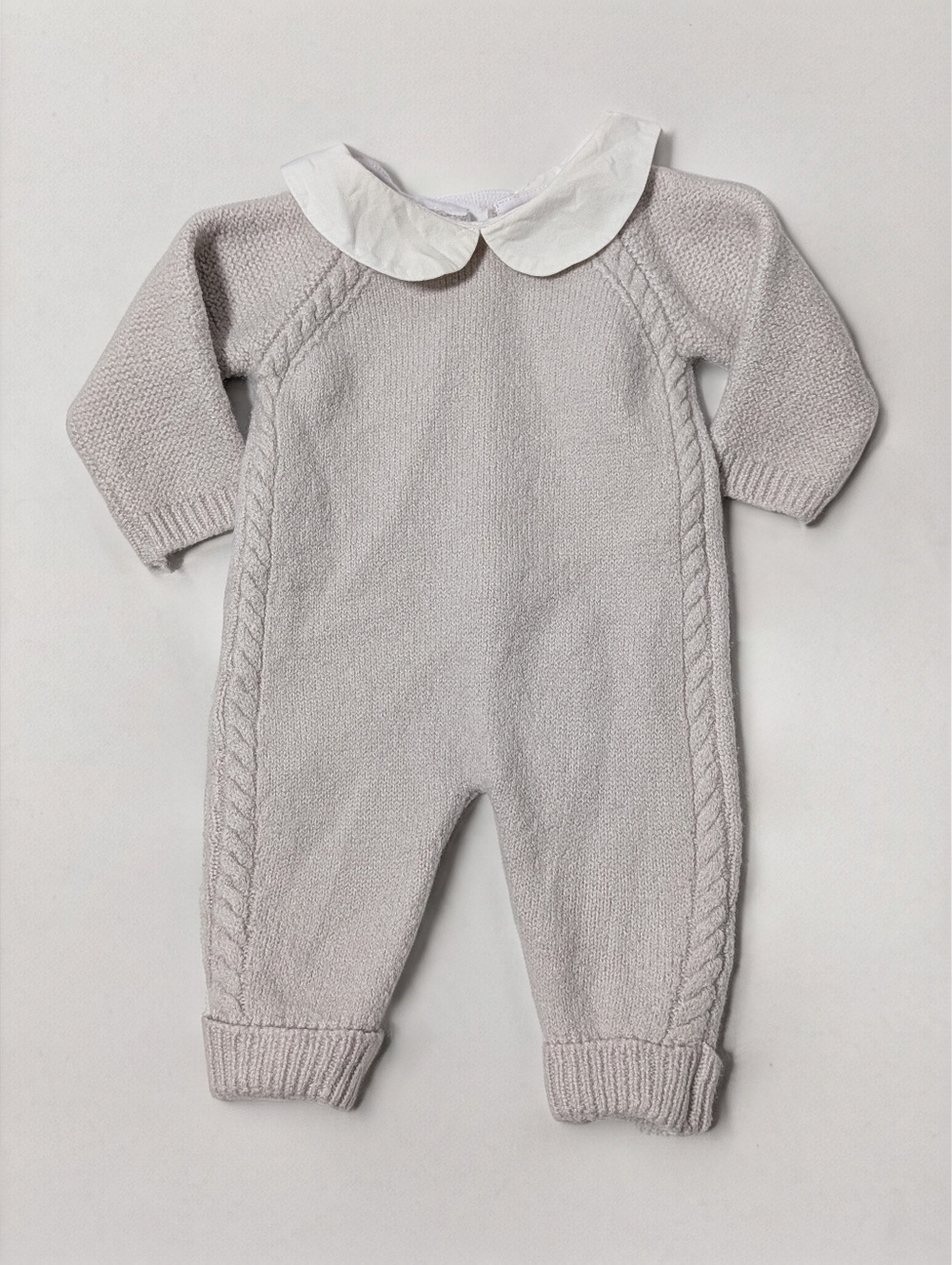 La Coqueta 0M Merino Wool Knit Romper | Luxury Neutral Classic - Picture 2 of 5